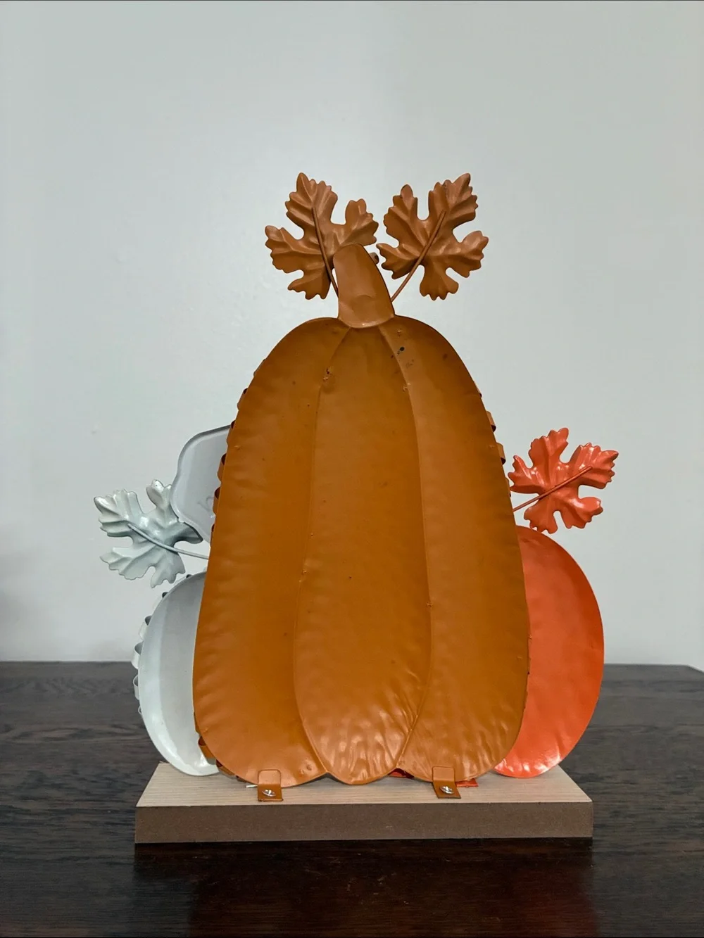 Fall Pumpkin Trio Table Decor - Orange & White